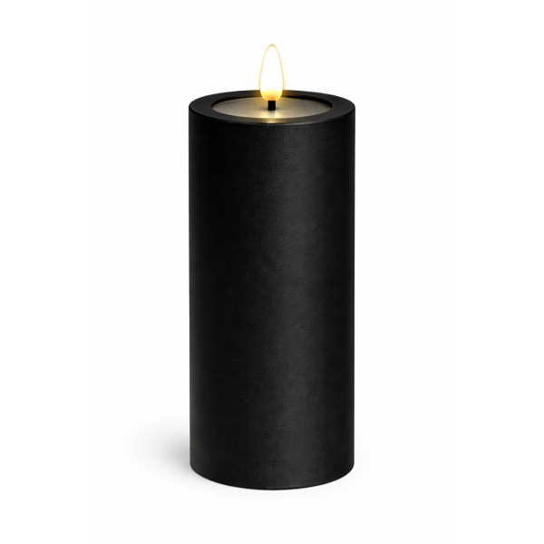 LED Kerze Outdoor Schwarz 10 x 20 cm