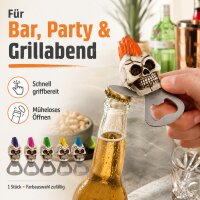 Totenkopf-Flaschenöffner aus Metall – Skull Kapselheber Farbe zufällig