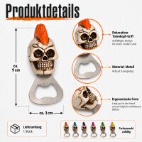 Totenkopf-Flaschenöffner aus Metall – Skull Kapselheber Farbe zufällig