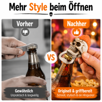 Totenkopf-Flaschenöffner aus Metall – Skull Kapselheber Farbe zufällig