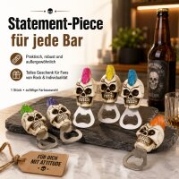 Totenkopf-Flaschenöffner aus Metall – Skull Kapselheber Farbe zufällig