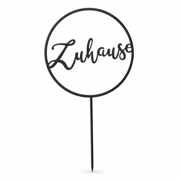 Gartenstab Schild - Zuhause - Schriftzug Metallschild H: 128cm