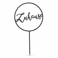 Gartenstab Schild - Zuhause - Schriftzug Metallschild H: 128cm