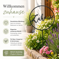 Gartenstab Schild - Zuhause - Schriftzug Metallschild H: 128cm