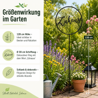 Gartenstab Schild - Zuhause - Schriftzug Metallschild H: 128cm