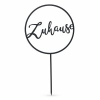 Gartenstecker Zuhause 1x128cm Schwarz Eisen für Beet Pflanzkübel Eingang