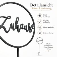 Gartenstecker Zuhause 1x128cm Schwarz Eisen für Beet Pflanzkübel Eingang