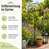 Gartenstecker Zuhause 1x128cm Schwarz Eisen für Beet Pflanzkübel Eingang