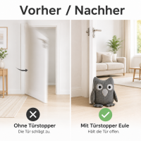 Türstopper Eule aus Stoff mit schwerer Füllung Türsack für den Boden