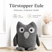 Türstopper Eule aus Stoff mit schwerer Füllung Türsack für den Boden