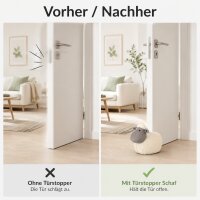Türstopper Schaf 22x22x24cm Weiß cremeweiß Polyester Wohnaccessoire