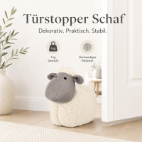 Türstopper Schaf aus Stoff mit schwerer Füllung Türsack für den Boden