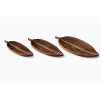Dekotablett Leafy Blattform 50 x 18 x 2 cm