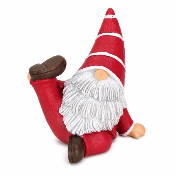 Witzige Weihnachtsfigur 13x7,5x12cm Rot Weihnachtsrot Kunstharz Yoga