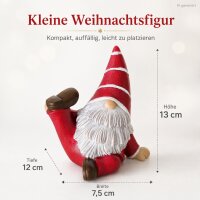 Witzige Weihnachtsfigur 13x7,5x12cm Rot Weihnachtsrot Kunstharz Yoga