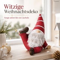 Witzige Weihnachtsfigur 13x7,5x12cm Rot Weihnachtsrot Kunstharz Yoga