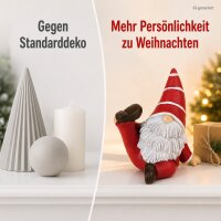 Witzige Weihnachtsfigur 13x7,5x12cm Rot Weihnachtsrot Kunstharz Yoga