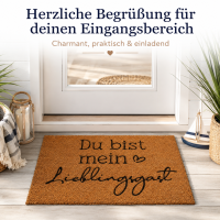 Fußmatte aus Kokos 60x40 cm Aufschrift Du bist mein Lieblingsgast