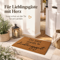 Fußmatte aus Kokos 60x40 cm Aufschrift Du bist mein Lieblingsgast
