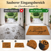 Fußmatte aus Kokos 60x40 cm Aufschrift Du bist mein Lieblingsgast