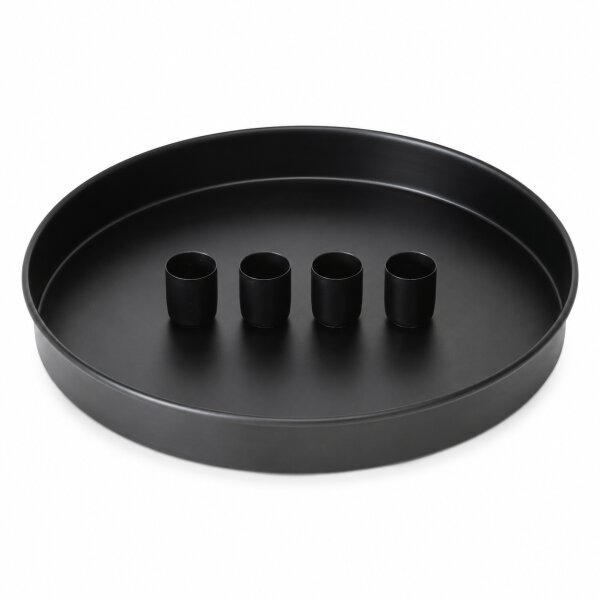 Boltze Home Kerzenleuchter Margo rund schwarz mit 4 magnetischen Haltern