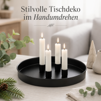 Boltze Home Kerzenleuchter Margo rund schwarz mit 4 magnetischen Haltern