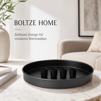 Boltze Home Kerzenleuchter Margo rund schwarz mit 4 magnetischen Haltern