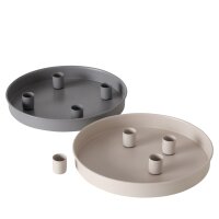 Kerzenleuchter Margo rund grau mit 4 magnetischen Haltern