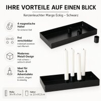 Kerzenleuchter Margo eckig schwarz mit 4 magnetischen Haltern