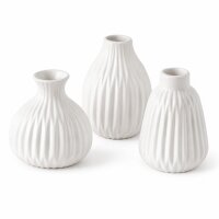 Vasen Set weiß 3er 11cm - Porzellan matt für...