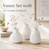 Vasen Set weiß 3er 11cm - Porzellan matt für moderne Wohndeko