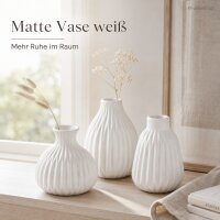 Vasen Set weiß 3er 11cm - Porzellan matt für moderne Wohndeko