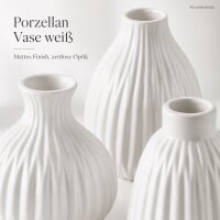 Vasen Set weiß 3er 11cm - Porzellan matt für moderne Wohndeko