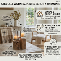 Kerzenleuchter Solea aus Eisenbahnschwellenholz - 3er-SET