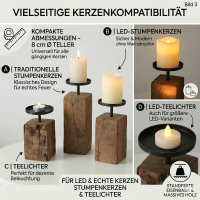 Kerzenleuchter Solea aus Eisenbahnschwellenholz - 3er-SET