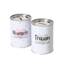 Spardose Metall mit Spruch – dekorativ für Sparziele