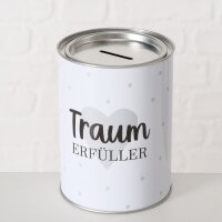 Spardose Metall mit Spruch – dekorativ für Sparziele