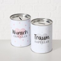 Spardose Metall mit Spruch – dekorativ für Sparziele
