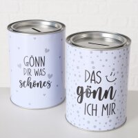 Spardose Metall mit Spruch – dekorativ für kleine Wünsche