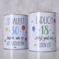 Spardose Geburtstag aus Metall für Geldgeschenke mit Charme