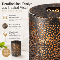 Duni Kerzenhalter Dara Brushed Metall 120 x 85 mm