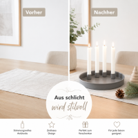 Kerzenleuchter Margo rund grau mit 4 magnetischen Haltern
