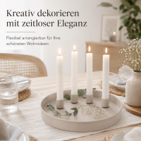 Kerzenleuchter Margo rund beige mit 4 magnetischen Haltern