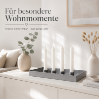 Kerzenleuchter Margo eckig grau mit 4 magnetischen Haltern