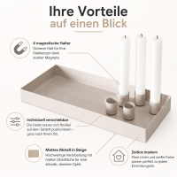 Kerzenleuchter Margo eckig beige mit 4 magnetischen Haltern