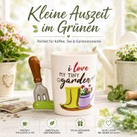 Tiny Garden Becher 300 ml aus Steingut mit 3D-Gartengabel-Henkel