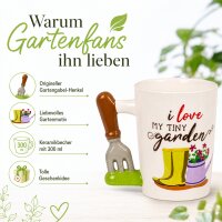 Tiny Garden Becher 300 ml aus Steingut mit 3D-Gartengabel-Henkel