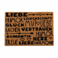 Türmatte Liebe 60x40 Natur Naturbraun - Kokosmatte mit Aufdruck