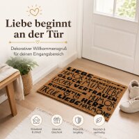 Türmatte Liebe 60x40 Natur Naturbraun - Kokosmatte mit Aufdruck