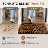 Türmatte Liebe 60x40 Natur Naturbraun - Kokosmatte mit Aufdruck